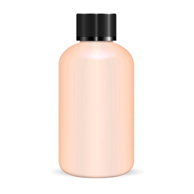 Vector cylinder round shampoo bottle vector blank.