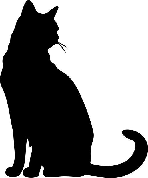 Vector cyprus cat black silhouette with transparent background