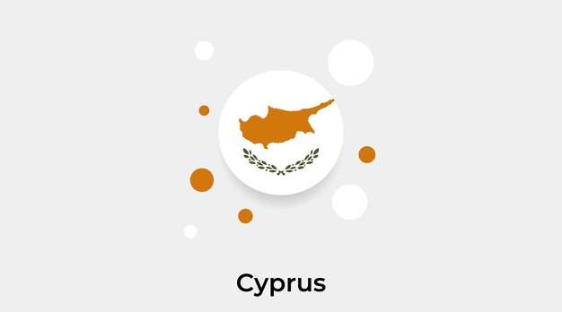 Кипр флаг пузырь круг круглой формы значок векторные иллюстрации