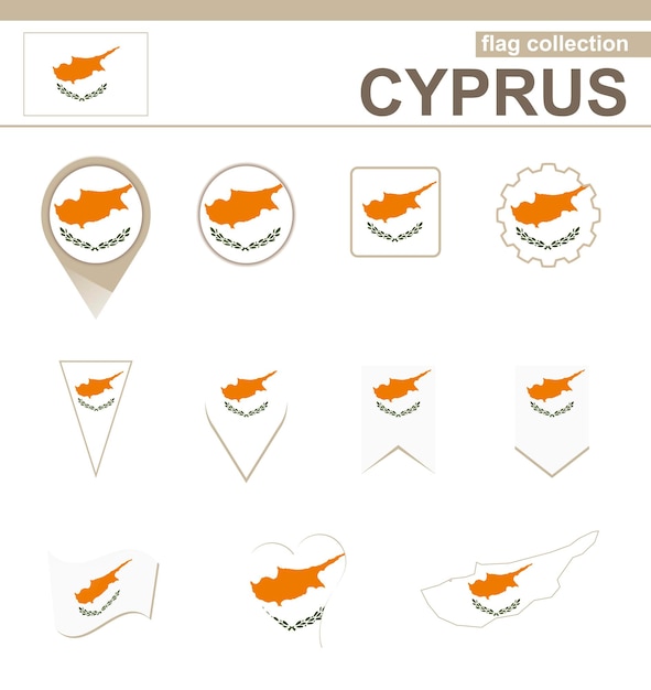 Cyprus flag collection, 12 versions
