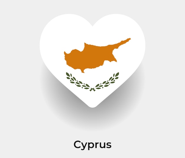 キプロスの旗ハート形アイコンベクトル図