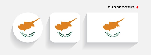 Cyprus Flags arranged in round square and rectangular shapes