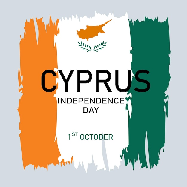 Cyprus independence day greeting card banner vector illustration national day 1st of october