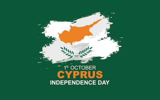 Cyprus Independence Day is celebrated on October 1 greeting card or poster design with Cyprus flag Vector illustration design