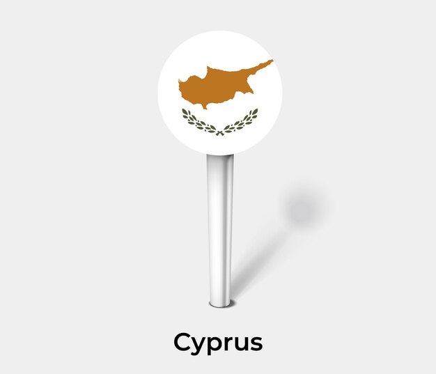 Cyprus push pin for map vector illustration