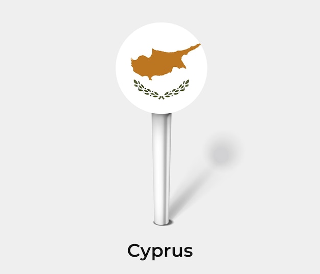 Cyprus push pin voor kaart vectorillustratie