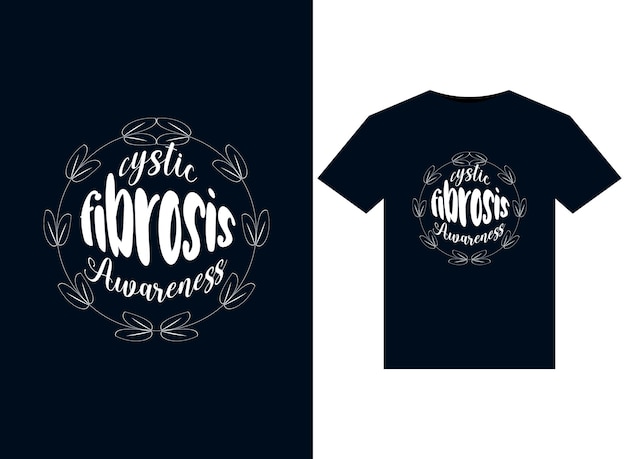 Cystic Fibrosis Awareness-illustraties voor drukklaar T-Shirtsontwerp