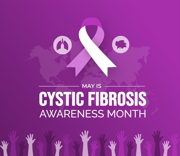 Cystic Fibrosis Awareness Month background or banner design template celebrated in may