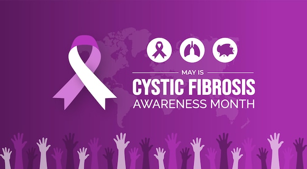 Cystic Fibrosis Awareness Month background or banner design template celebrated in may