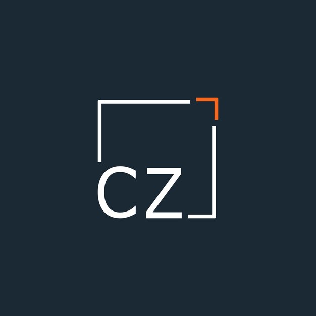 CZのイニシャル・モノグラム・ロゴと正方形のデザイン