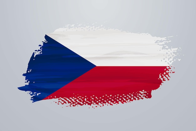 Vector czech republic brush paint flag