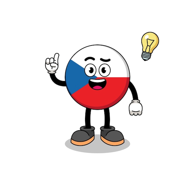 Czech republic cartoon with get an idea pose