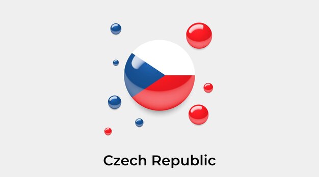 Векторная иллюстрация глянцевых пузырей флага Чешской Республики
