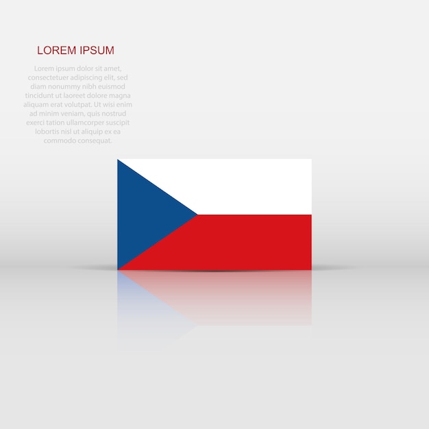 Czech republic flag icon in flat style National sign vector illustration Politic business concept