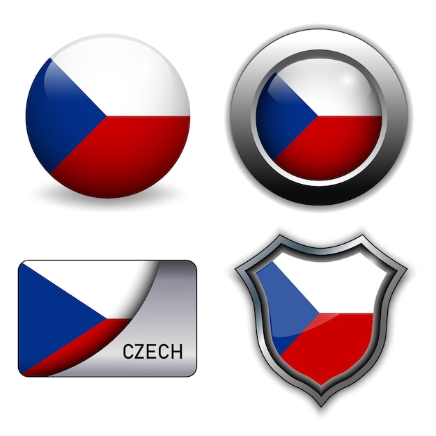 Czech Republic flag icons theme.