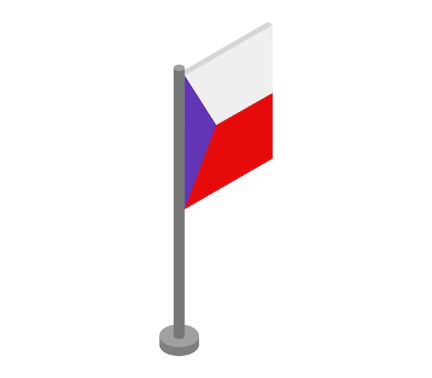 Czech republic flag isometric