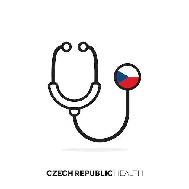 Czech republic healthcare concept medical stethoscope with country flag