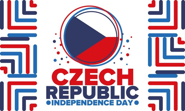 czech republic independence day national happy holiday czech republic flag red and blue vector