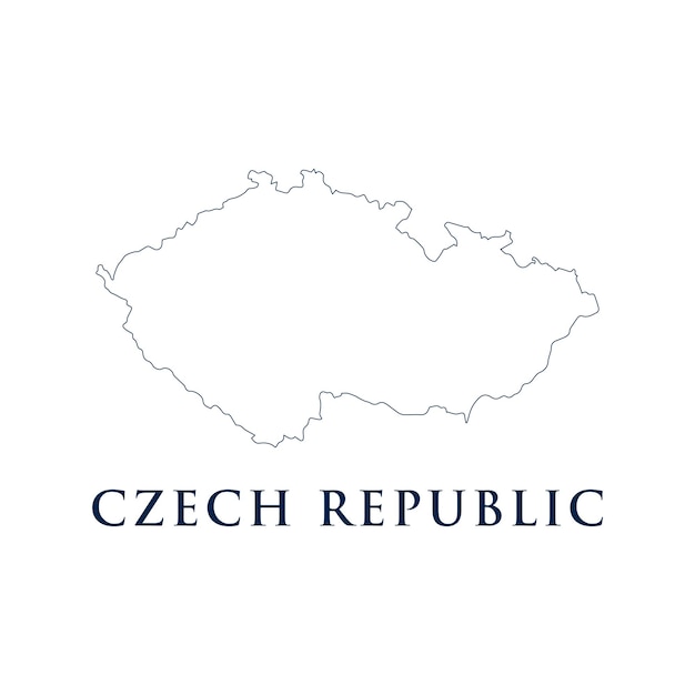 Czech Republic map icon Europe outline logo design illustration