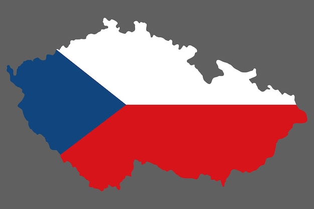 Vector czech republic map with flag