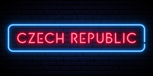 Insegna al neon della repubblica ceca