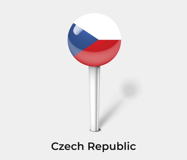 Czech Republic push pin for map vector illustration