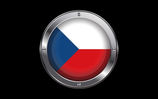 Czechia Flag in 3D Vector