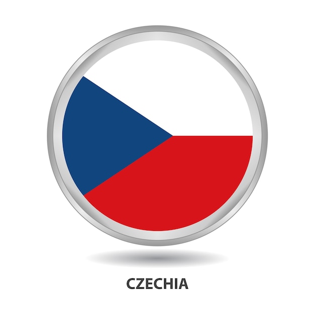 Czechia flag badge, icon, button, vector series