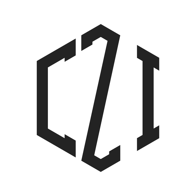 CZIロゴデザイン イニシャルレター CZIモノグラム 六角形の形を用いたロゴ