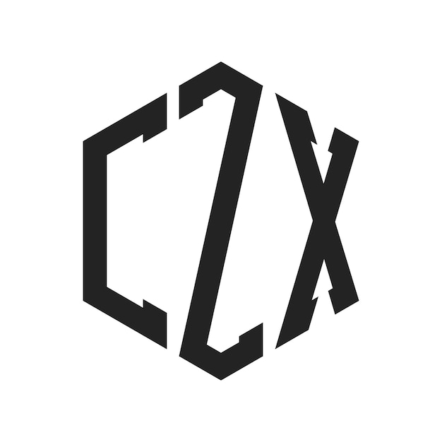 CZX ロゴデザイン イニシャルレター CZX モノグラム ロゴは六角形を使用しています