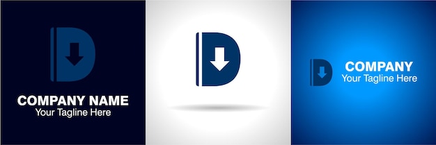 D alfabet logo, Download icon logo en D letter logo