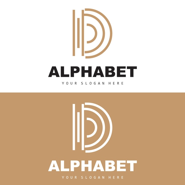 D brief Logo eenvoudig alfabet ontwerp moderne minimalistische lettertype Vector