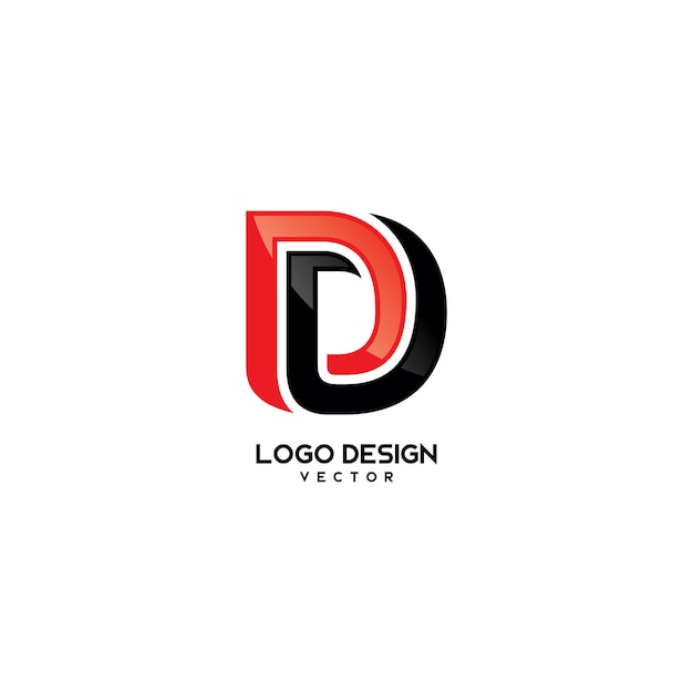 D brief Logo sjabloon Vector