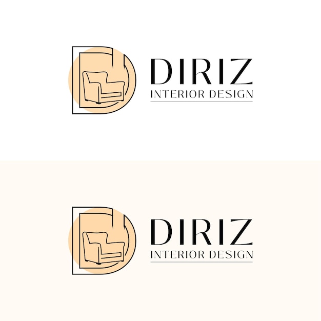 D Diriz luxury interior Logo Design