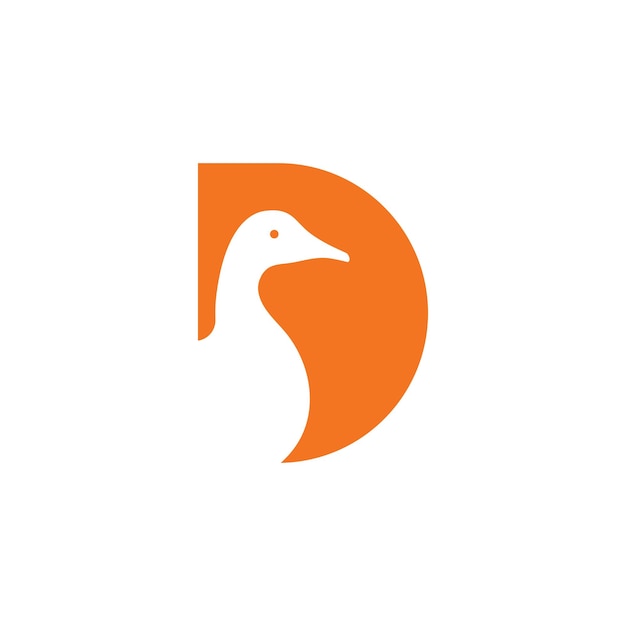 Иллюстрация векторной иконки логотипа D утки