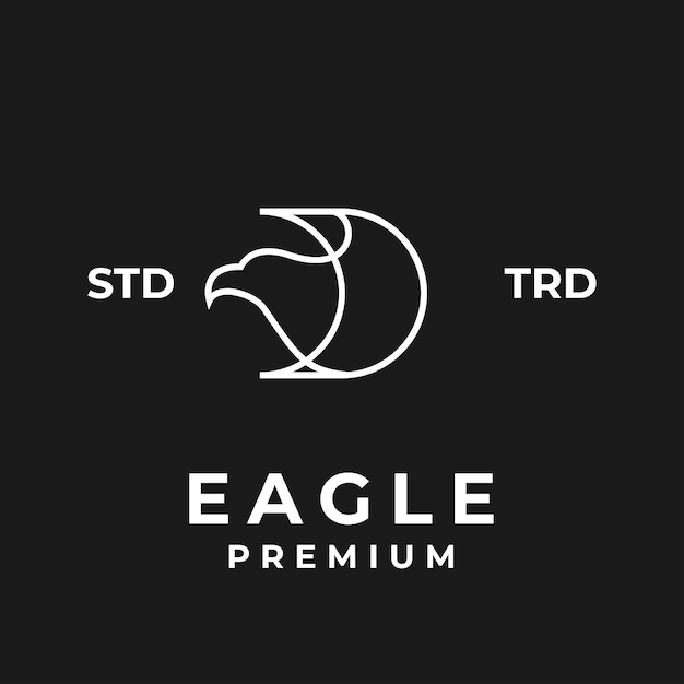 D eagle letter logo icon design illustration