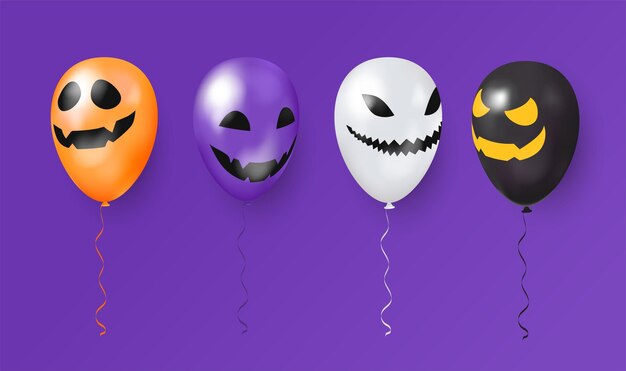 D elemento palloncini halloween decotation felice di halloween