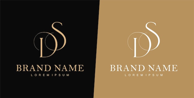 D en s brief logo ontwerp sjabloon bruiloft logo typografie logo