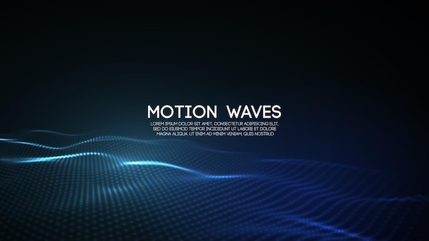 D glowing abstract digital wave particles futuristic vector illustration hud element technology conc