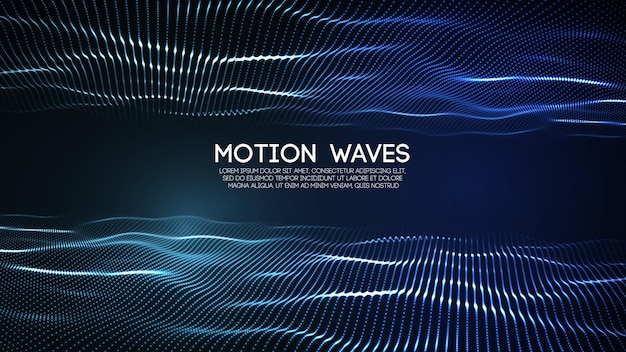 D glowing abstract digital wave particles futuristic vector illustration hud element technology conc