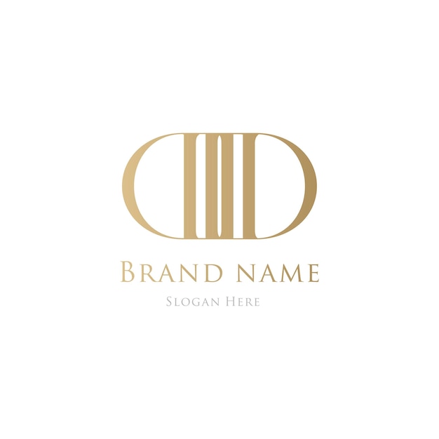 D Gold luxury elegant logo