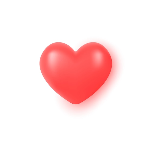 D icon like and red heart in a minimalistic cartoon style button for social networks