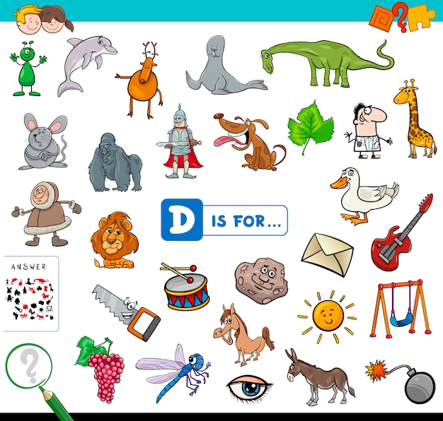 D is for educational game for children