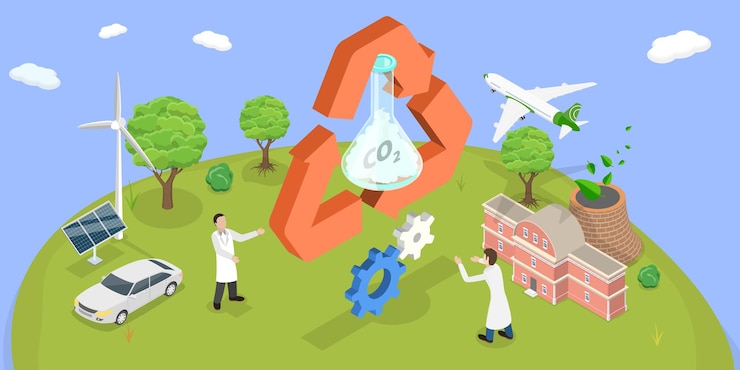 Vector d isometric flat vector conceptual illustration of co recycling environmental zero waste nature