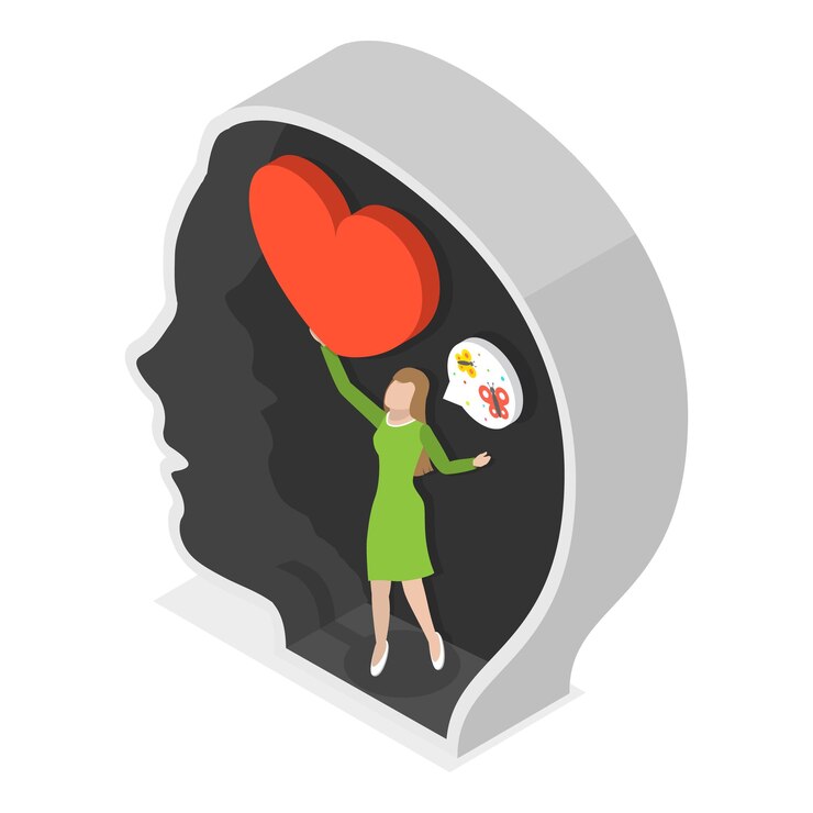 वेक्टर d isometric flat vector illustration of mental health psychotherapy item