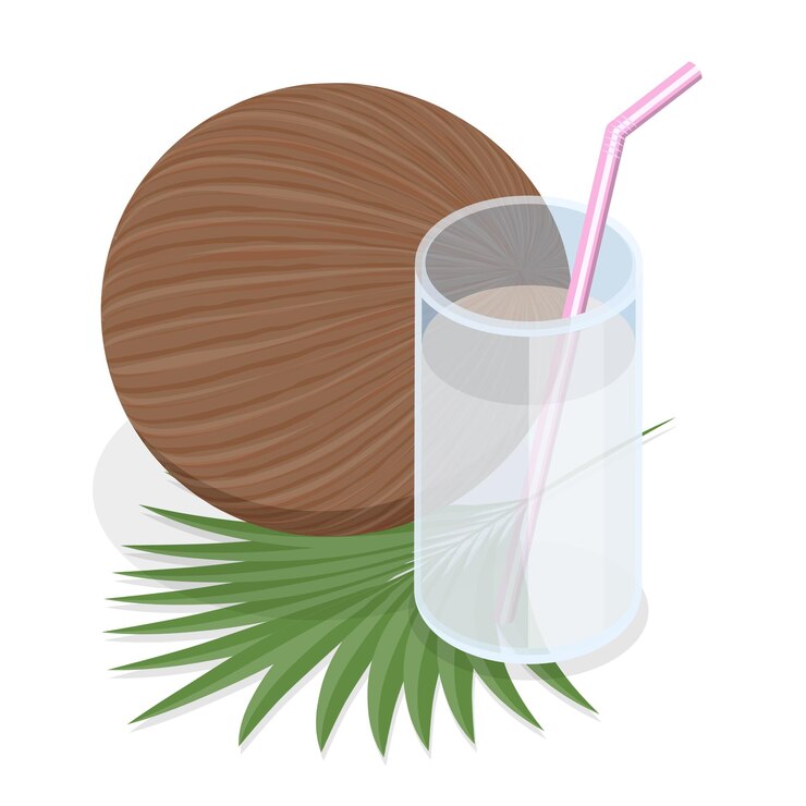 Vector d isometric flat vector set of cocount elements natural ecofriendly products item