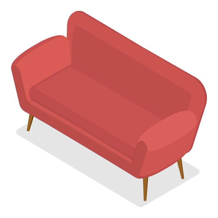 Vector d isometric flat vector set of furniture armchairs sofas chairs item