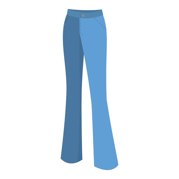 D isometric flat vector set of jeans styles fashion pants item