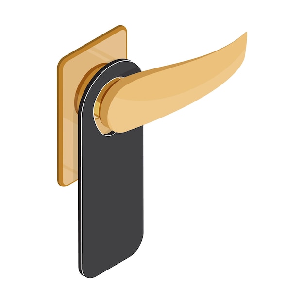 Vector d isometric flat vector set of metal door handles hanger mockup item