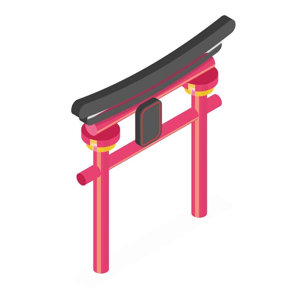 D isometrische vlakke vector set van Japan collectie oude cultuur items item